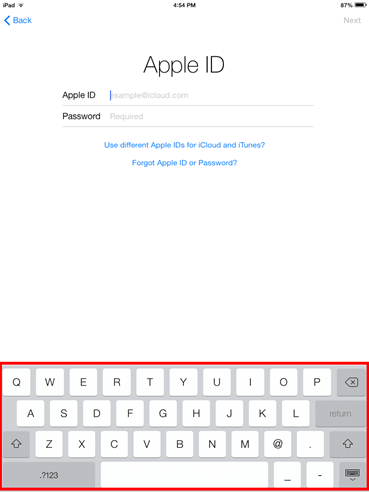 Enter Apple ID and Password